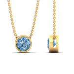 Load image into Gallery viewer, 3-ct-fancy-lab-grown-round-vived-blue-bezel-stone-pendant-in-yellow-gold-fdpd10538rogvblueangle3-3.00ct-nl-yg.jpg?v=1785906888