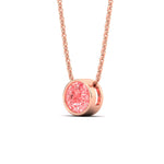 Load image into Gallery viewer, 3-ct-fancy-lab-grown-round-vived-pink-bezel-stone-pendant-in-rose-gold-fdpd10538rogvpinkangle2-3.00ct-nl-rg.jpg?v=1785906888