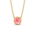 Load image into Gallery viewer, 3-ct-fancy-lab-grown-round-vived-pink-bezel-stone-pendant-in-yellow-gold-fdpd10538rogvpinkangle1-3.00ct-nl-yg.jpg?v=1785906888