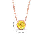 Load image into Gallery viewer, 3-ct-fancy-lab-grown-round-vived-yellow-bezel-stone-pendant-in-rose-gold-fdpd10538rogvyellowangle1-3.00ct-nl-rg-hw.jpg?v=1785906888