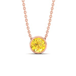 Load image into Gallery viewer, 3-ct-fancy-lab-grown-round-vived-yellow-bezel-stone-pendant-in-rose-gold-fdpd10538rogvyellowangle1-3.00ct-nl-rg.jpg?v=1785906888