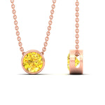 Load image into Gallery viewer, 3-ct-fancy-lab-grown-round-vived-yellow-bezel-stone-pendant-in-rose-gold-fdpd10538rogvyellowangle3-3.00ct-nl-rg.jpg?v=1785906888