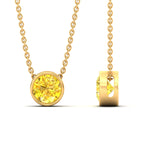 Load image into Gallery viewer, 3-ct-fancy-lab-grown-round-vived-yellow-bezel-stone-pendant-in-yellow-gold-fdpd10538rogvyellowangle3-3.00ct-nl-yg.jpg?v=1785906888