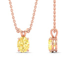 Load image into Gallery viewer, 3-ct-oval-shaped-fancy-lab-grown-vived-yellow-stone-pendant-in-rose-gold-fdpd8469ovgvyellowangle3-3.00ct-nl-rg.jpg