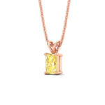 Load image into Gallery viewer, 3-ct-radiant-cut-fancy-lab-grown-vived-yellow-solitaire-necklace-in-rose-gold-fdpd8469ragvyellowangle2-3.00ct-nl-rg.jpg