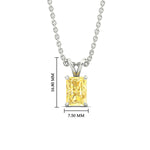 Load image into Gallery viewer, 3-ct-radiant-cut-fancy-lab-grown-vived-yellow-solitaire-necklace-in-white-gold-fdpd8469ragvyellowangle1-3.00ct-nl-wg-hw.jpg