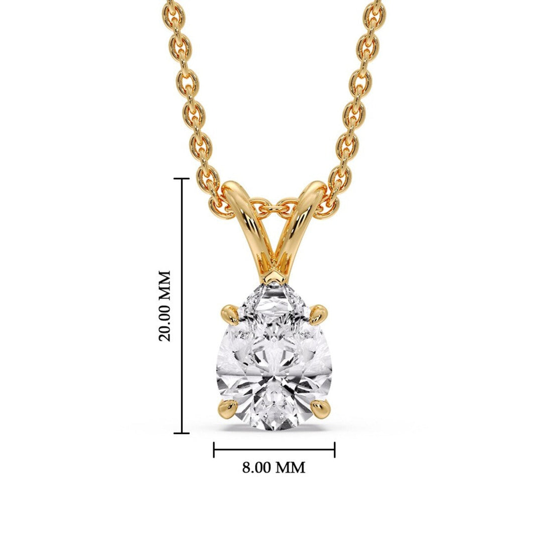 Color Lab Fancy Pear Shaped Diamond Solitaire Pendant
