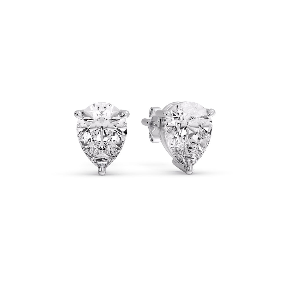 Fancy Colored Diamond Pear Shaped Stud Earring