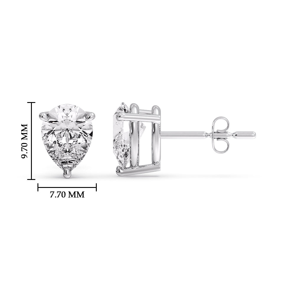 Fancy Colored Diamond Pear Shaped Stud Earring