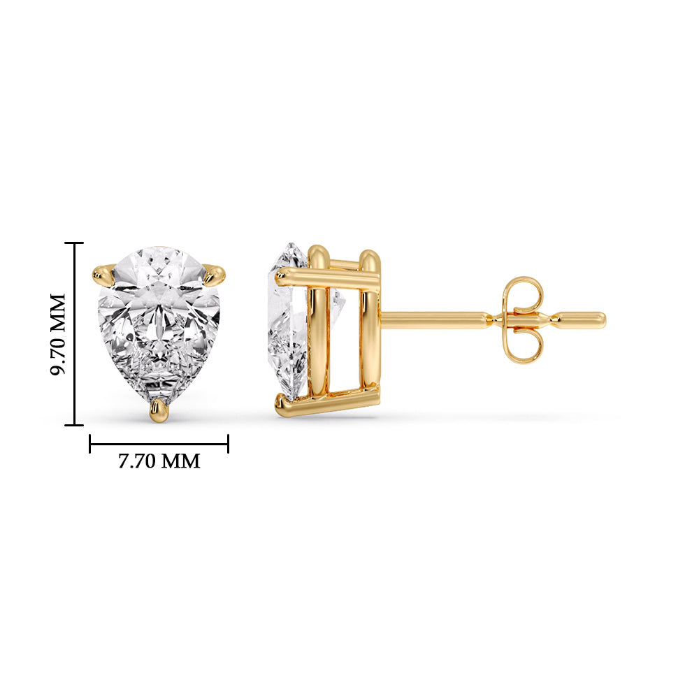 Fancy Colored Diamond Pear Shaped Stud Earring