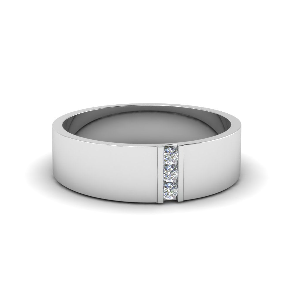 Round Cut Lab Diamond 3 Stone Anniversary Band