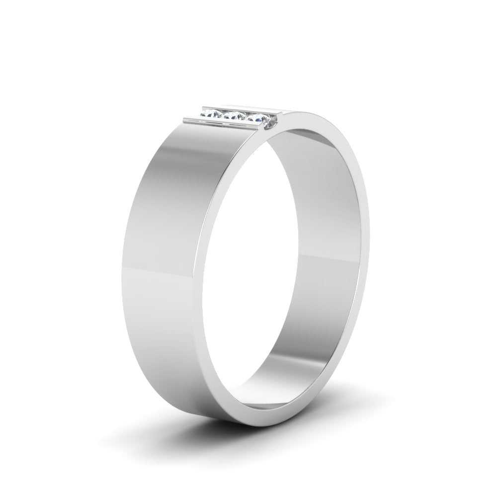 Round Cut Lab Diamond 3 Stone Anniversary Band