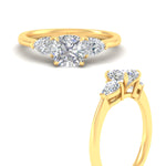 Load image into Gallery viewer, 3-stone-lab-diamond-cushion-cut-cathedral-ring-in-yellow-gold-fdenr9210cuangle3-nl-yg.jpg