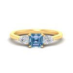 Load image into Gallery viewer, 3-stone-vivid-blue-asscher-cut-cathedral-ring-in-yellow-gold-fdenr9210asgvbluesleep-nl-yg.jpg