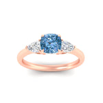 Load image into Gallery viewer, 3-stone-vivid-blue-cushion-cut-cathedral-ring-in-rose-gold-fdenr9210cugvblueangle5-nl-rg.jpg