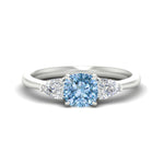 Load image into Gallery viewer, 3-stone-vivid-blue-cushion-cut-cathedral-ring-in-white-gold-fdenr9210cugvbluesleep-nl-wg.jpg