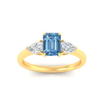 Load image into Gallery viewer, 3-stone-vivid-blue-emerald-cut-cathedral-ring-in-yellow-gold-fdenr9210emgvblueangle5-nl-yg.jpg