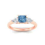 Load image into Gallery viewer, 3-stone-vivid-blue-princess-cut-cathedral-ring-in-rose-gold-fdenr9210prgvblueangle5-nl-rg.jpg