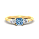 Load image into Gallery viewer, 3-stone-vivid-blue-princess-cut-cathedral-ring-in-yellow-gold-fdenr9210prgvbluesleep-nl-yg.jpg