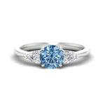 Load image into Gallery viewer, 3-stone-vivid-blue-round-cut-cathedral-ring-in-white-gold-fdenr9210rogvbluesleep-nl-wg.jpg