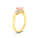 Load image into Gallery viewer, 3-stone-vivid-pink-asscher-cut-cathedral-ring-in-yellow-gold-fdenr9210asgvpinkangle2-nl-yg.jpg
