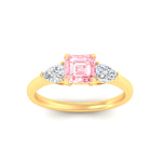 Load image into Gallery viewer, 3-stone-vivid-pink-asscher-cut-cathedral-ring-in-yellow-gold-fdenr9210asgvpinkangle5-nl-yg.jpg