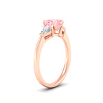 Load image into Gallery viewer, 3-stone-vivid-pink-cushion-cut-cathedral-ring-in-rose-gold-fdenr9210cugvpinkangle2-nl-rg.jpg