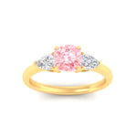 Load image into Gallery viewer, 3-stone-vivid-pink-cushion-cut-cathedral-ring-in-yellow-gold-fdenr9210cugvpinkangle5-nl-yg.jpg