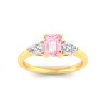 Load image into Gallery viewer, 3-stone-vivid-pink-emerald-cut-cathedral-ring-in-yellow-gold-fdenr9210emgvpinkangle5-nl-yg.jpg