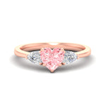 Load image into Gallery viewer, 3-stone-vivid-pink-heart-shaped-cathedral-ring-in-rose-gold-fdenr9210htgvpinksleep-nl-rg.jpg