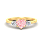 Load image into Gallery viewer, 3-stone-vivid-pink-heart-shaped-cathedral-ring-in-yellow-gold-fdenr9210htgvpinksleep-nl-yg.jpg