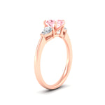 Load image into Gallery viewer, 3-stone-vivid-pink-oval-shaped-cathedral-ring-in-rose-gold-fdenr9210ovgvpinkangle2-nl-rg.jpg