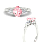 Load image into Gallery viewer, 3-stone-vivid-pink-oval-shaped-cathedral-ring-in-white-gold-fdenr9210ovgvpinkangle3-nl-wg.jpg