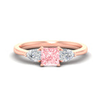 Load image into Gallery viewer, 3-stone-vivid-pink-princess-cut-cathedral-ring-in-rose-gold-fdenr9210prgvpinksleep-nl-rg.jpg