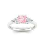 Load image into Gallery viewer, 3-stone-vivid-pink-princess-cut-cathedral-ring-in-white-gold-fdenr9210prgvpinkangle5-nl-wg.jpg