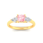 Load image into Gallery viewer, 3-stone-vivid-pink-princess-cut-cathedral-ring-in-yellow-gold-fdenr9210prgvpinkangle5-nl-yg.jpg