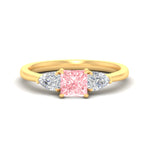 Load image into Gallery viewer, 3-stone-vivid-pink-princess-cut-cathedral-ring-in-yellow-gold-fdenr9210prgvpinksleep-nl-yg.jpg