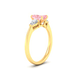 Load image into Gallery viewer, 3-stone-vivid-pink-radiant-cut-cathedral-ring-in-yellow-gold-fdenr9210ragvpinkangle2-nl-yg.jpg