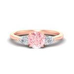 Load image into Gallery viewer, 3-stone-vivid-pink-round-cut-cathedral-ring-in-rose-gold-fdenr9210rogvpinksleep-nl-rg.jpg