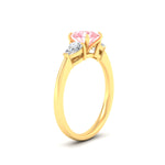 Load image into Gallery viewer, 3-stone-vivid-pink-round-cut-cathedral-ring-in-yellow-gold-fdenr9210rogvpinkangle2-nl-yg.jpg