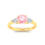 Load image into Gallery viewer, 3-stone-vivid-pink-round-cut-cathedral-ring-in-yellow-gold-fdenr9210rogvpinkangle5-nl-yg.jpg