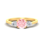 Load image into Gallery viewer, 3-stone-vivid-pink-round-cut-cathedral-ring-in-yellow-gold-fdenr9210rogvpinksleep-nl-yg.jpg