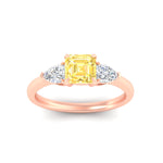 Load image into Gallery viewer, 3-stone-vivid-yellow-asscher-cut-cathedral-ring-in-rose-gold-fdenr9210asgvyellowangle5-nl-rg.jpg