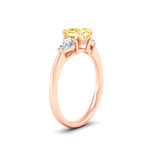 Load image into Gallery viewer, 3-stone-vivid-yellow-cushion-cut-cathedral-ring-in-rose-gold-fdenr9210cugvyellowangle2-nl-rg.jpg