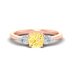 Load image into Gallery viewer, 3-stone-vivid-yellow-cushion-cut-cathedral-ring-in-rose-gold-fdenr9210cugvyellowsleep-nl-rg.jpg