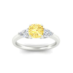 Load image into Gallery viewer, 3-stone-vivid-yellow-cushion-cut-cathedral-ring-in-white-gold-fdenr9210cugvyellowangle5-nl-wg.jpg