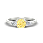 Load image into Gallery viewer, 3-stone-vivid-yellow-cushion-cut-cathedral-ring-in-white-gold-fdenr9210cugvyellowsleep-nl-wg.jpg