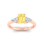 Load image into Gallery viewer, 3-stone-vivid-yellow-emerald-cut-cathedral-ring-in-rose-gold-fdenr9210emgvyellowangle5-nl-rg.jpg