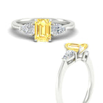 Load image into Gallery viewer, 3-stone-vivid-yellow-emerald-cut-cathedral-ring-in-white-gold-fdenr9210emgvyellowangle3-nl-wg.jpg