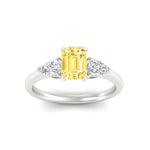 Load image into Gallery viewer, 3-stone-vivid-yellow-emerald-cut-cathedral-ring-in-white-gold-fdenr9210emgvyellowangle5-nl-wg.jpg
